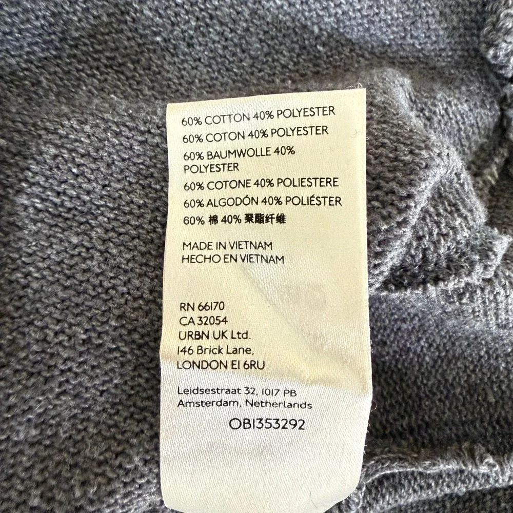We The Free People Like A Boss Wrap Knit Long Sleeve Top Charcoal Gray L